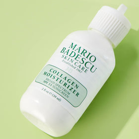 Mario Badescu 2 fl oz jar beside everyday items showing compact travel size