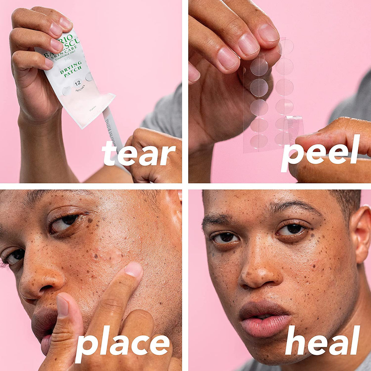 Mario Badescu demonstration of cotton swab dabbing lotion for precise spot care