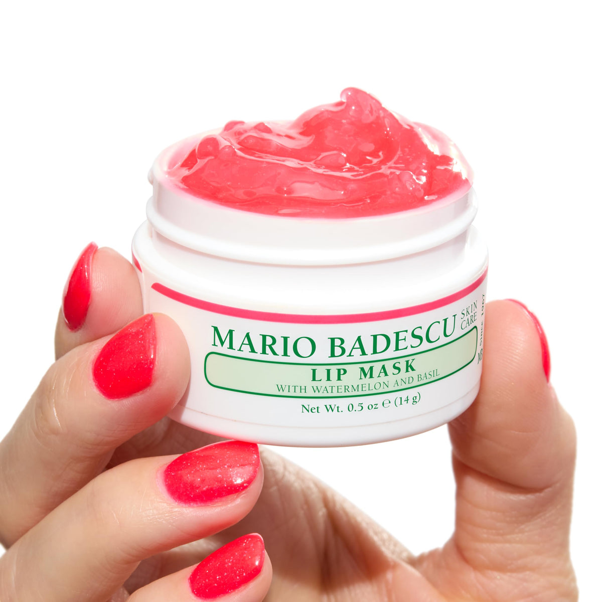 Mario Badescu application with finger spreading mask for instant smoothing