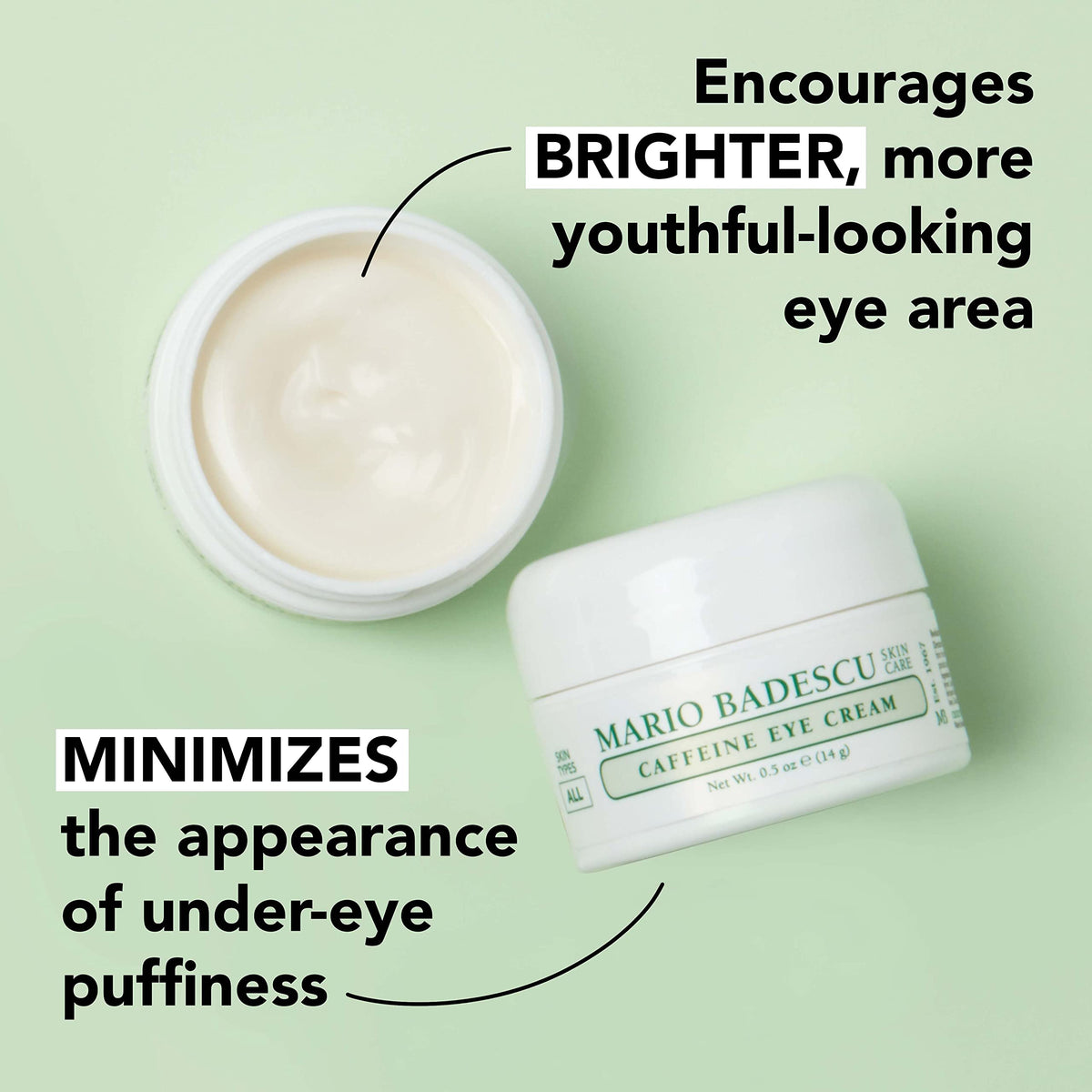 Mario Badescu cream on fingertip showing easy application benefit