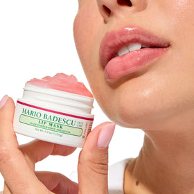 Mario Badescu application on lips demonstrating smooth, nourishing finish