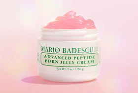 Mario Badescu jar on bathroom shelf styled lifestyle shot showing daily routine fit