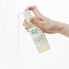 Mario Badescu cleansing oil emulsified into a milky texture for gentle rinse-off effectiveness