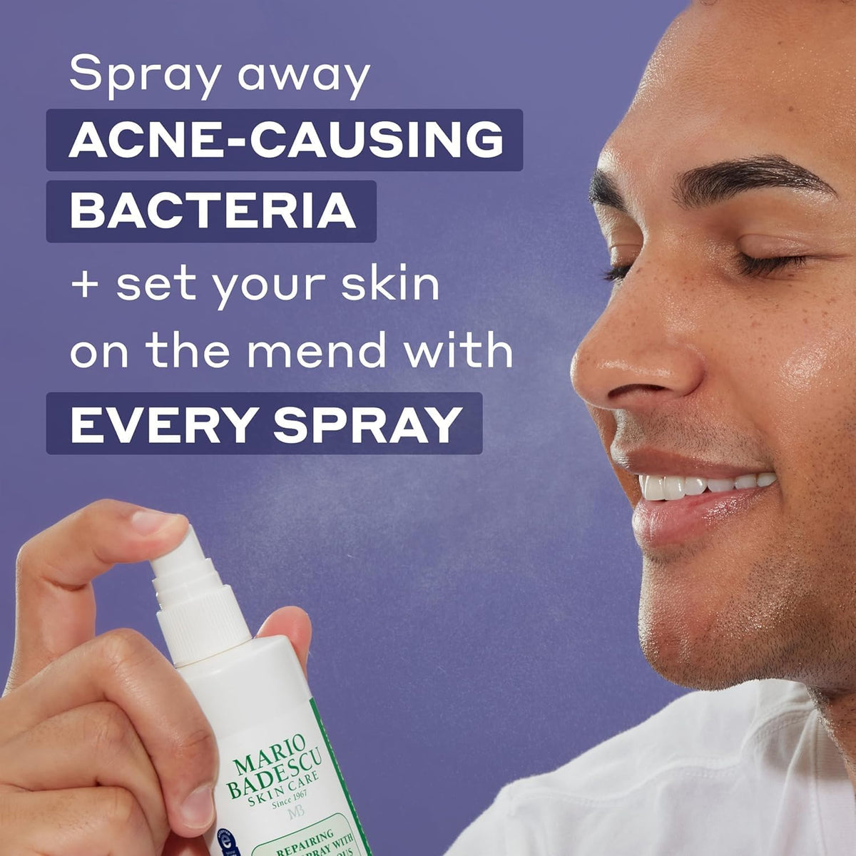 Mario Badescu close-up pump nozzle dispersing fine calming mist