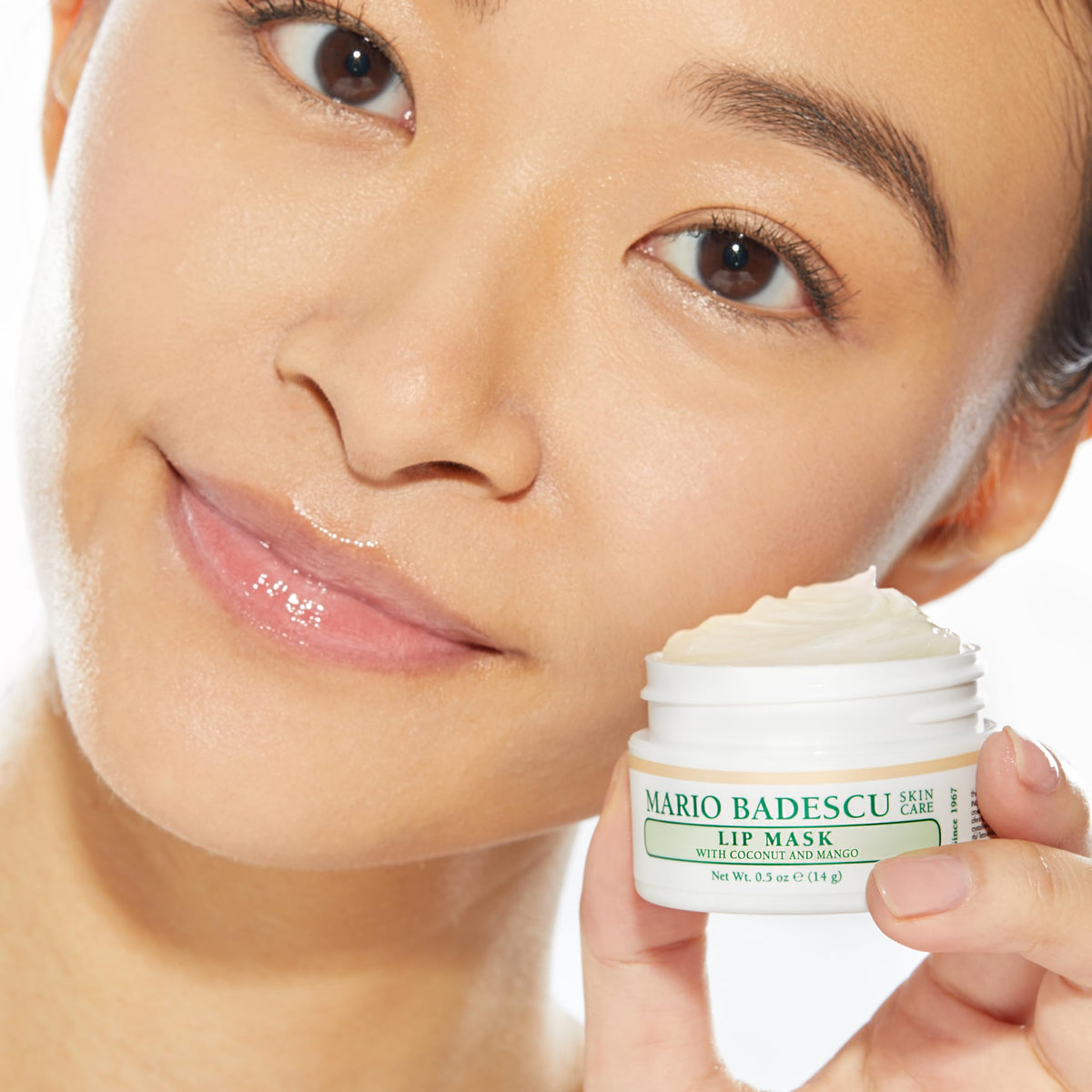 Mario Badescu coconut and mango ingredient flatlay shows natural extracts