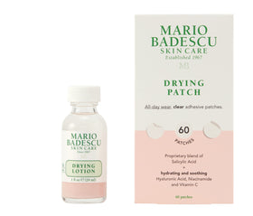 Mario Badescu front packaging showing both lotion and patch benefits