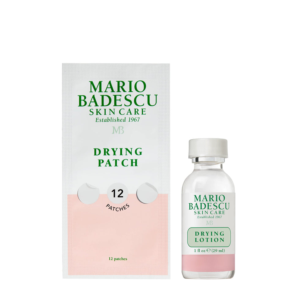 Mario Badescu Drying Lotion bottle front view showing compact travel-friendly design