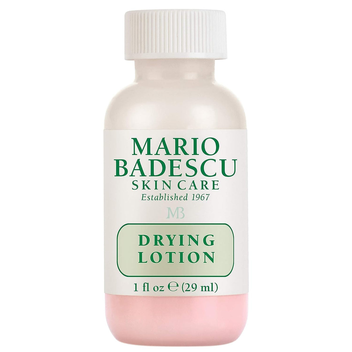 Mario Badescu front packaging showing compact 1 fl oz bottle and benefit