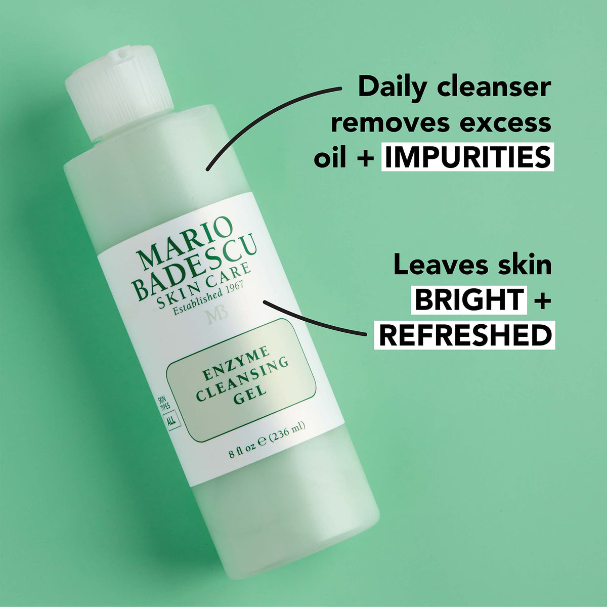 Mario Badescu label close-up listing papaya enzyme and grapefruit extract