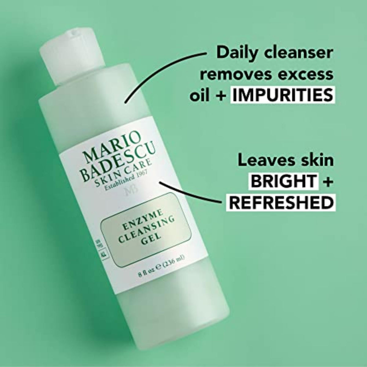 Mario Badescu gel dispensed on hand demonstrating easy, non-greasy spread