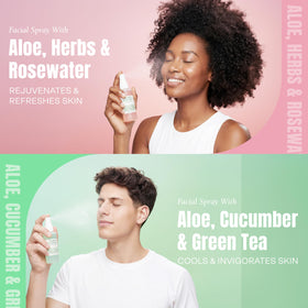 Mario Badescu five bottles arranged to show variety and travel convenience
