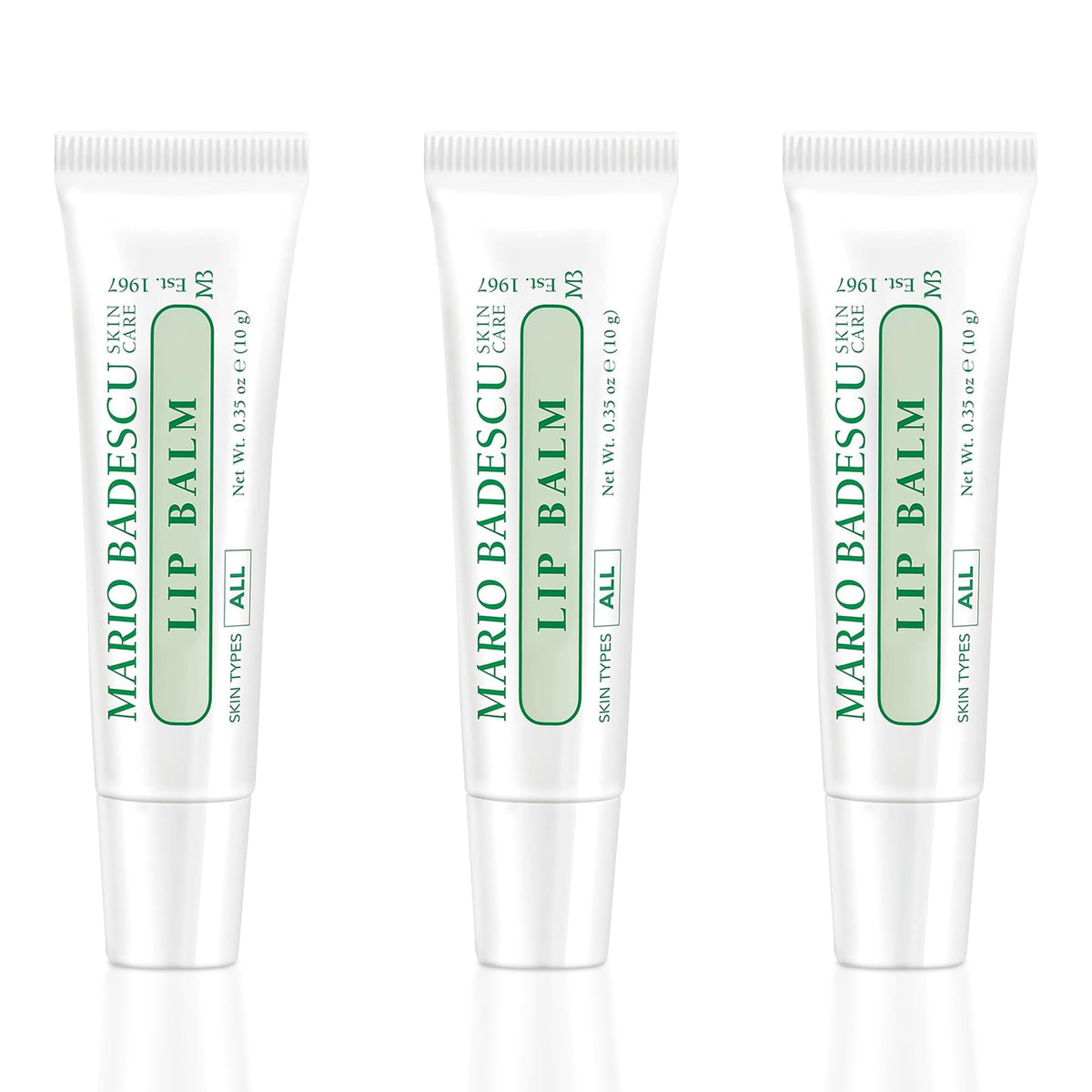 Mario Badescu three squeeze tubes front view showing compact travel-ready benefit