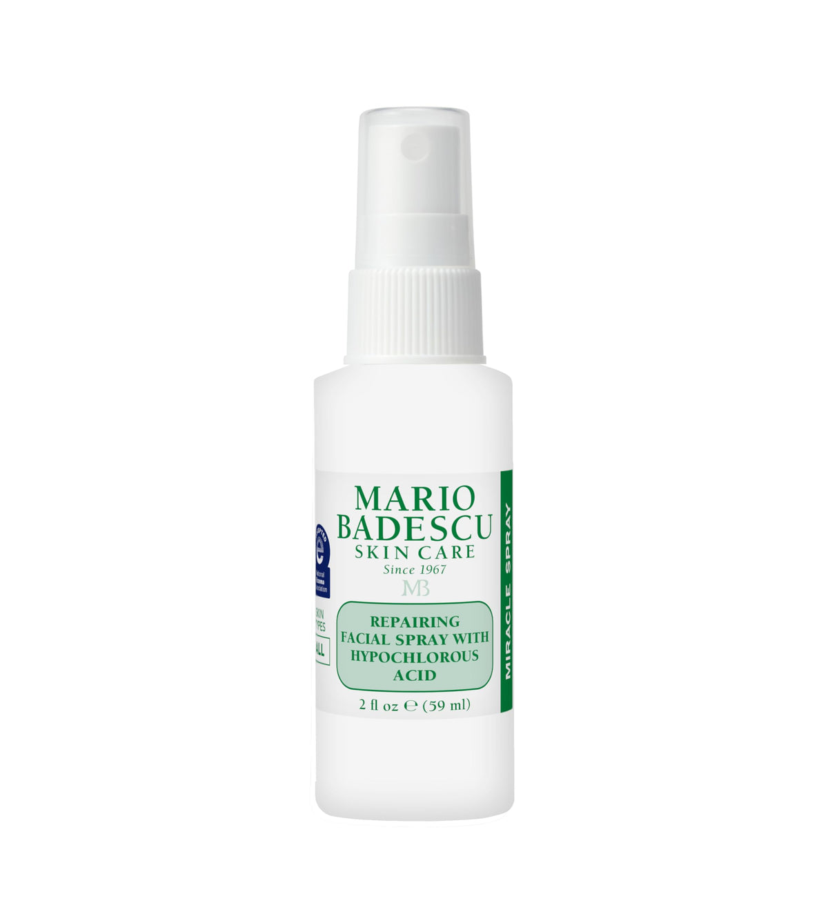 Mario Badescu front bottle image showing calming HOCl spray benefits