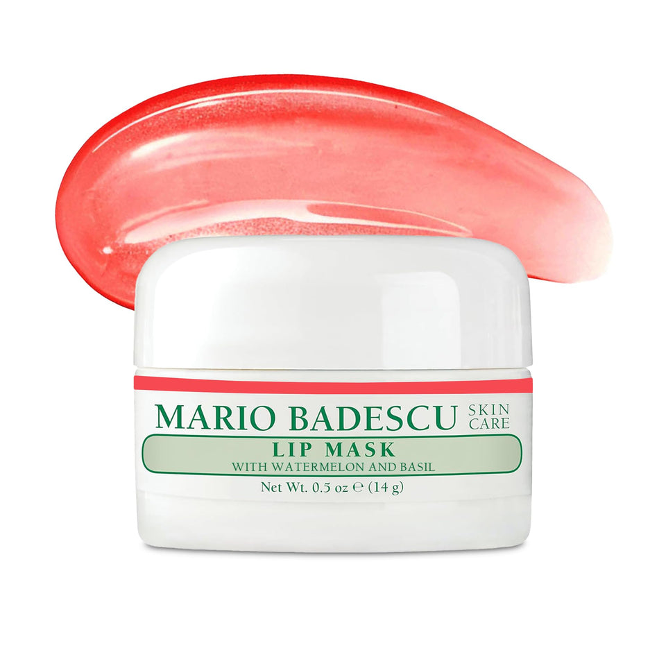 Mario Badescu front packaging displaying watermelon basil lip mask and brand