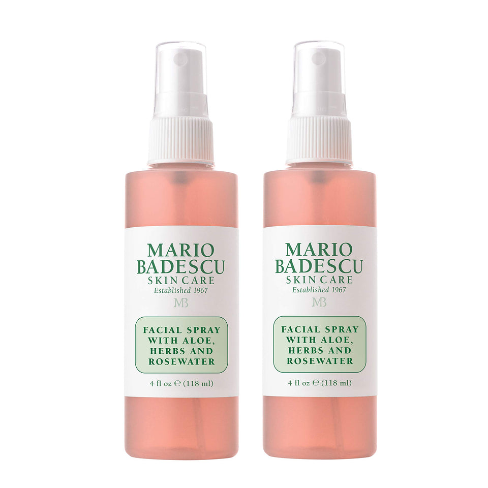 Mario Badescu front packaging showing bottle and label, clear brand hydration benefit