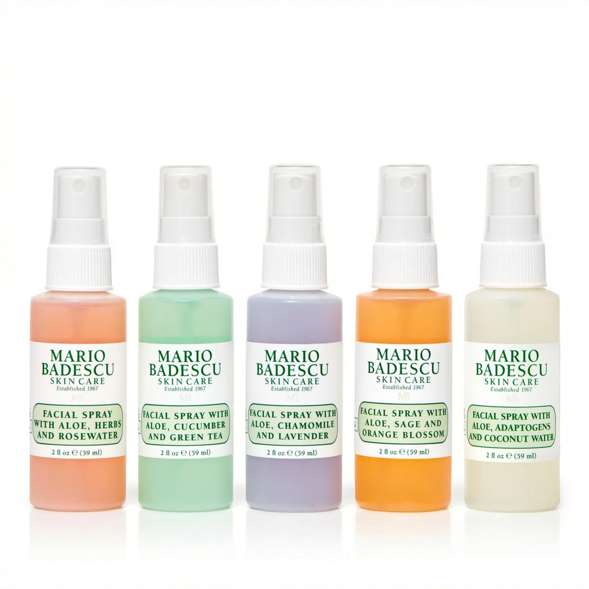 Mario Badescu front packaging showing five mini sprays for easy hydration