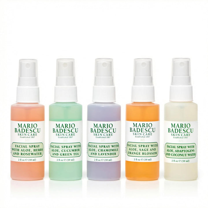 Mario Badescu front packaging showing five mini sprays for easy hydration