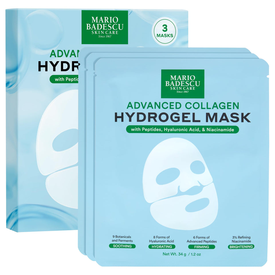 Mario Badescu front packaging showing set of three masks and benefits