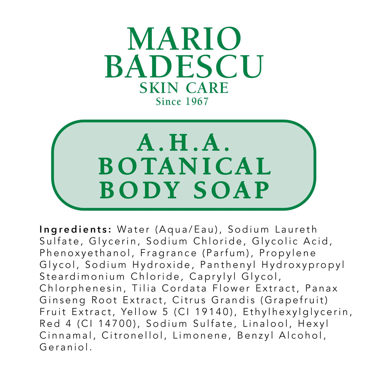 Mario Badescu arranged ingredients including grapefruit and linden showing natural benefits