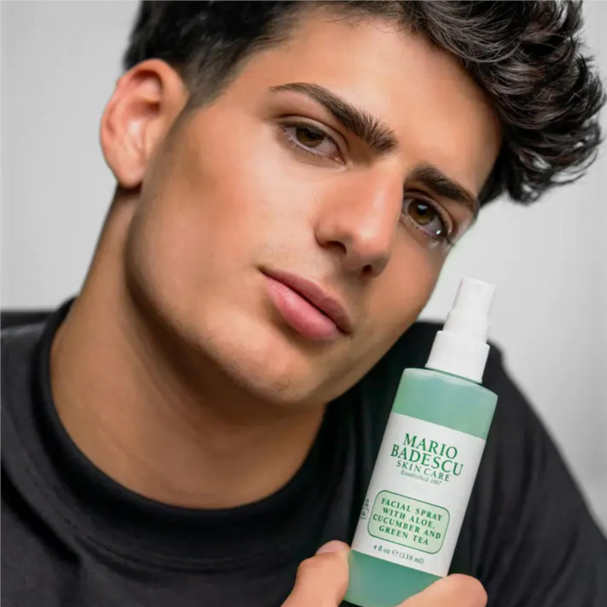 Mario Badescu ingredients flatlay with aloe rosewater cucumber for clarity