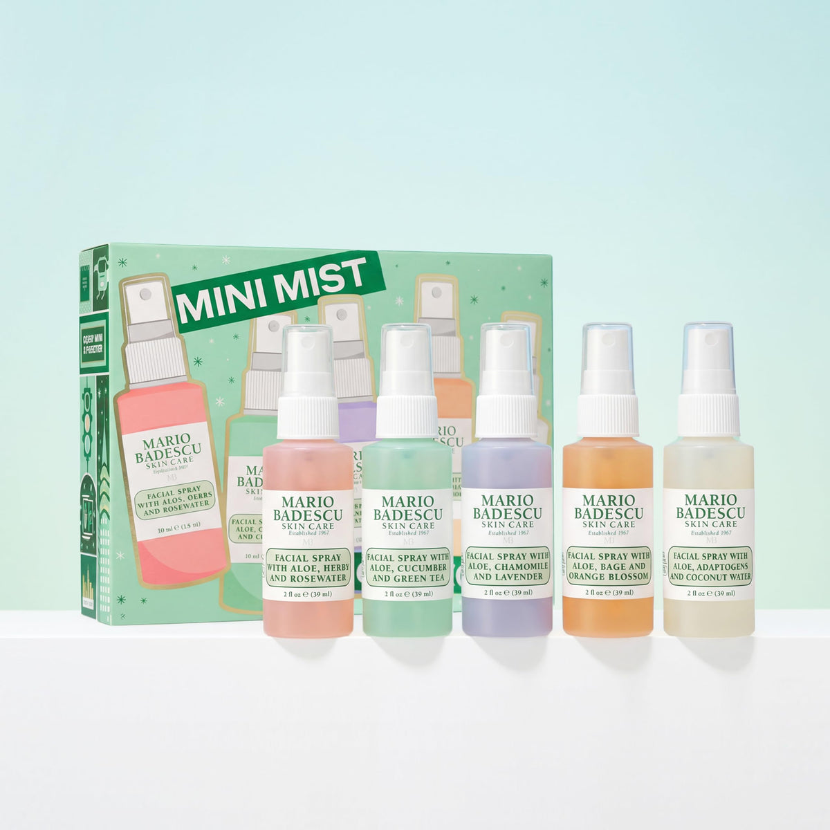 Mario Badescu on bathroom counter in a lifestyle shot for daily routine use
