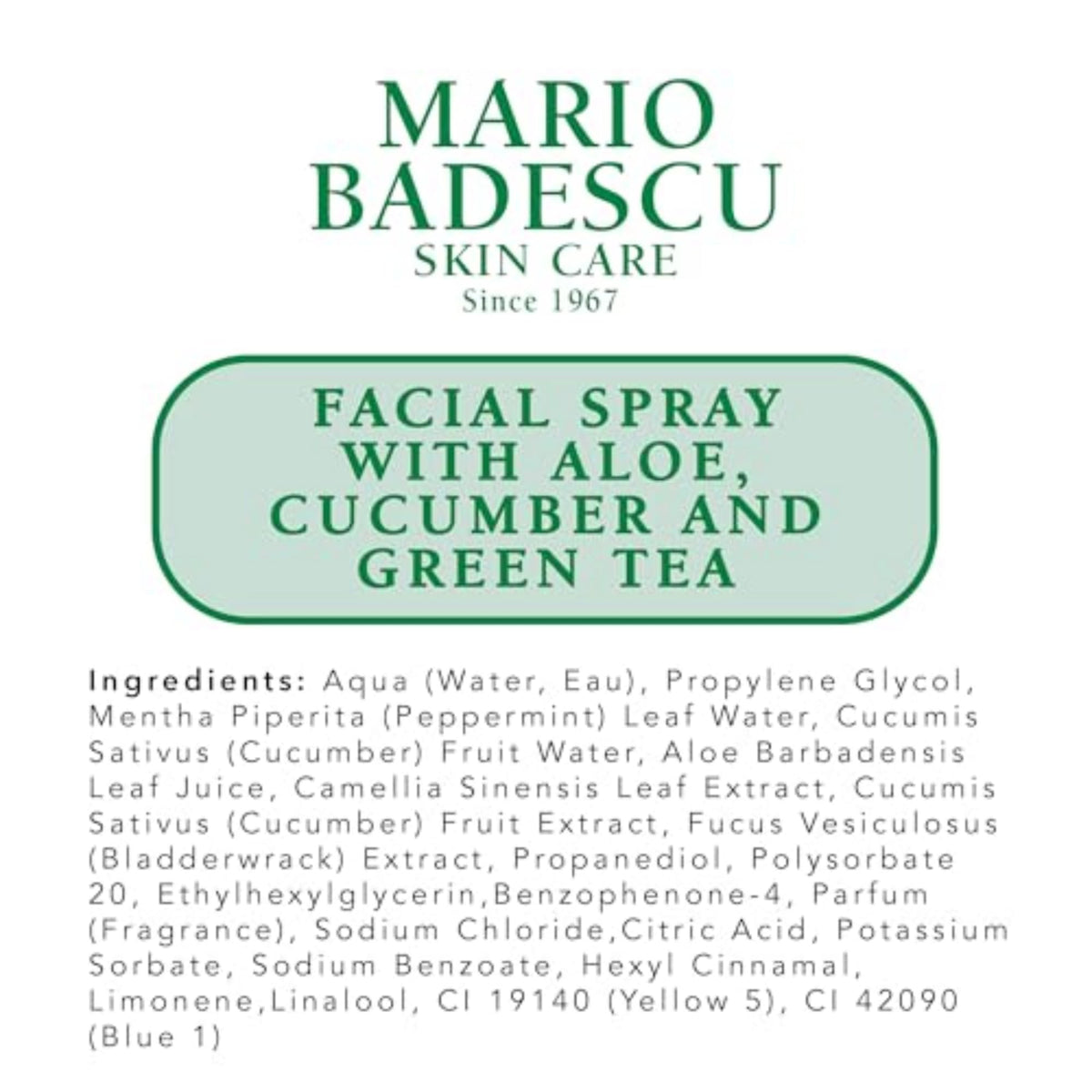 Mario Badescu bottle on bathroom counter suggesting daily routine and refreshed skin