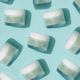 Mario Badescu jar on bathroom counter in lifestyle scene promoting daily skincare ritual