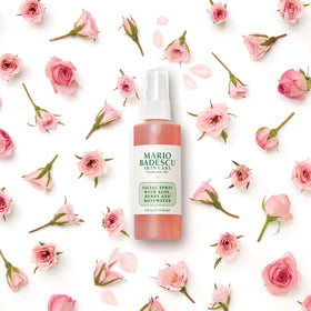 Mario Badescu mist in use outdoors refreshing skin during travel