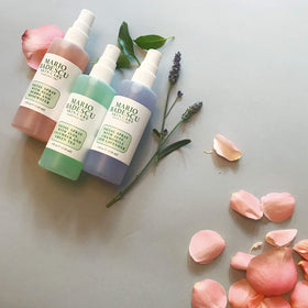 Mario Badescu mists used in makeup routine for dewy finish