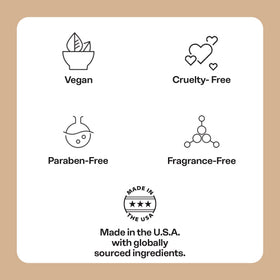 Mario Badescu label detail emphasizing fragrance-free, vegan benefit