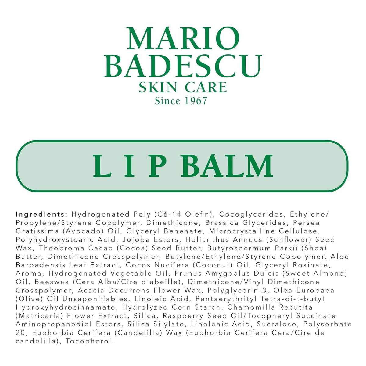 Mario Badescu product label close-up showing ingredient transparency and trust benefit