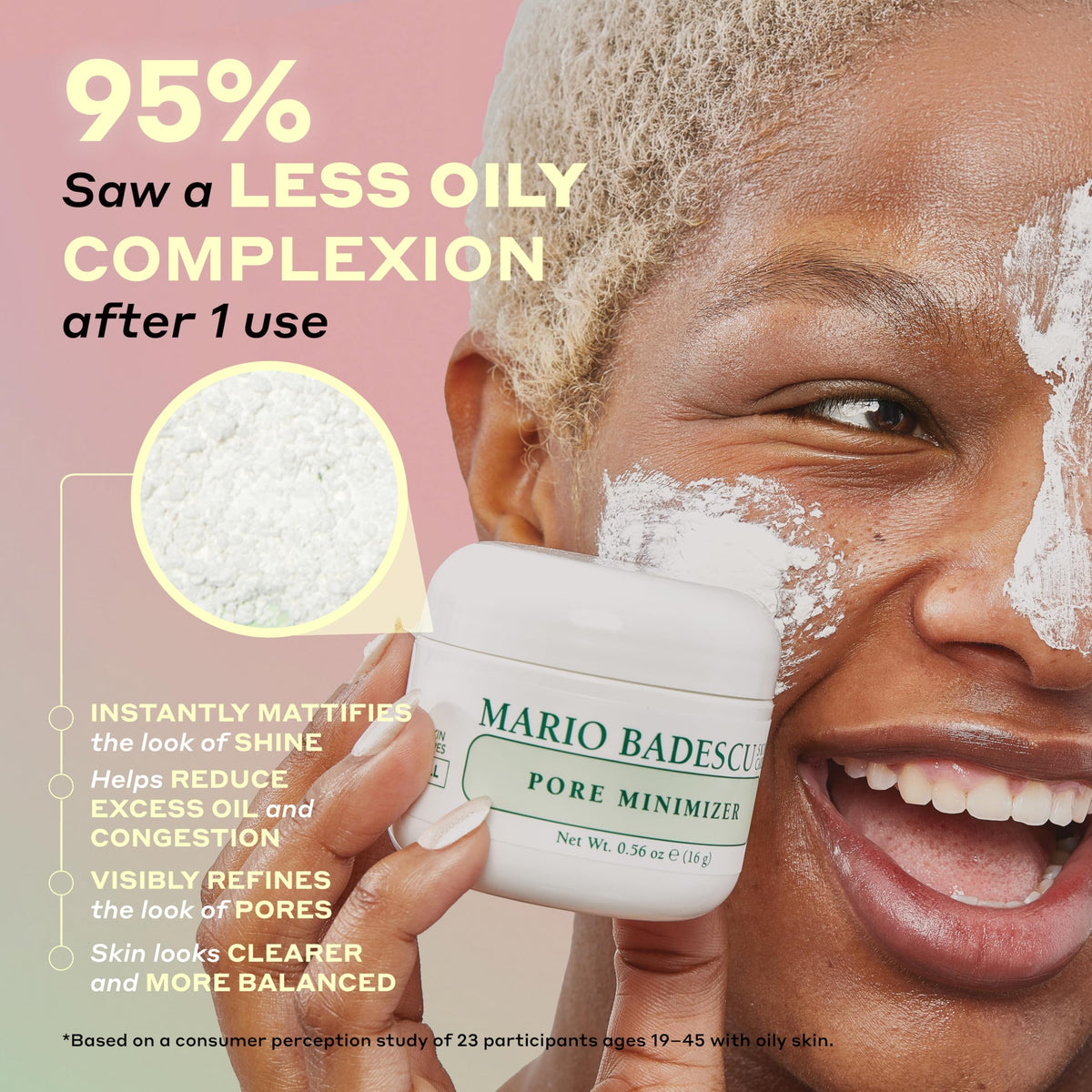 Mario Badescu packaging label close-up showing ingredients and clean formula benefits