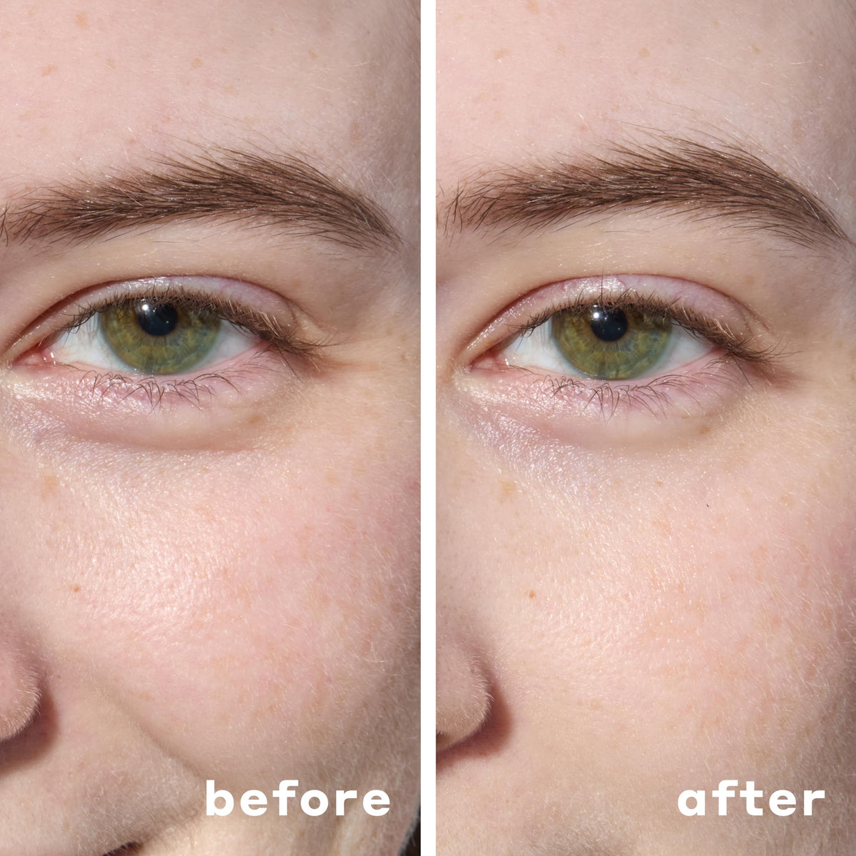 Mario Badescu patches applied under eyes demonstrating comfortable fit