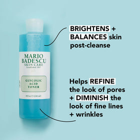 Mario Badescu pouring onto cotton pad demonstrating gentle exfoliation benefit