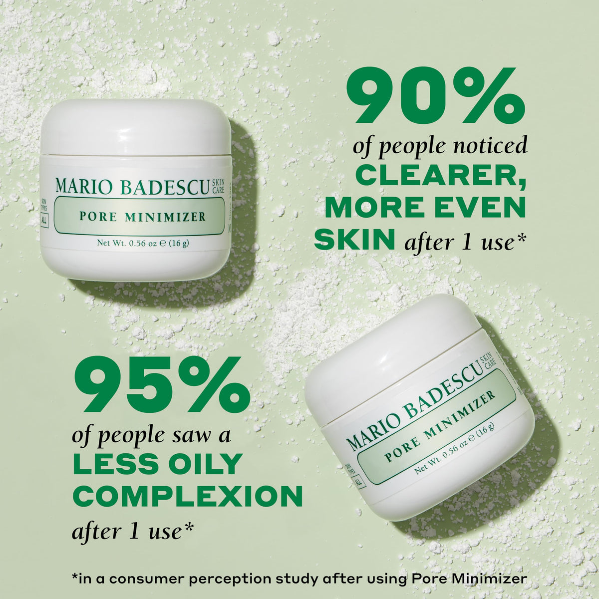 Mario Badescu powder close-up texture highlighting absorbent minerals for oil control