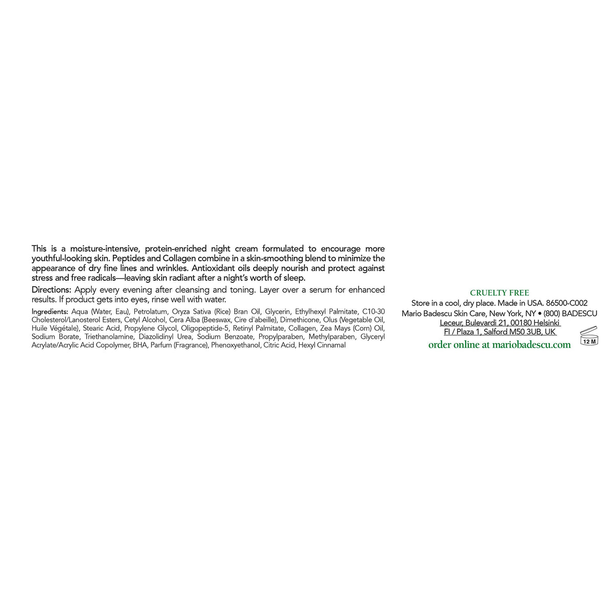 Mario Badescu cream texture close-up highlighting rich emollient feel
