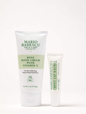 Mario Badescu hand cream being applied to hands for instant softening benefit