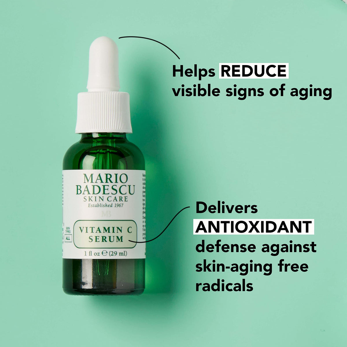 Mario Badescu serum texture close-up highlighting lightweight, fast-absorbing finish