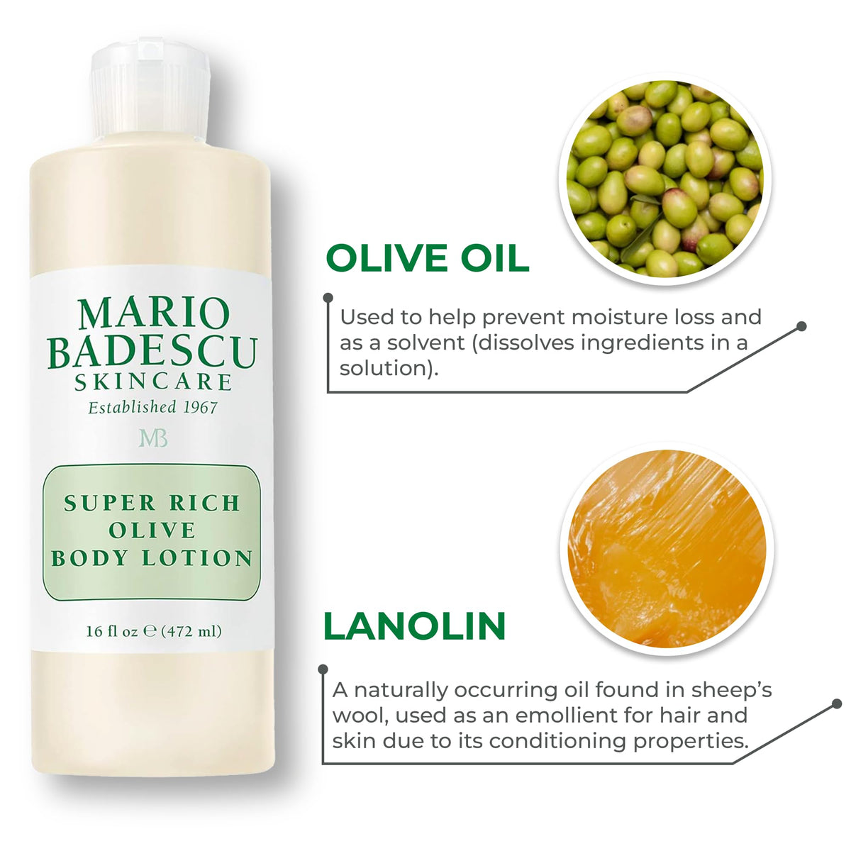 Mario Badescu 6 fl oz bottle next to everyday items to show true scale