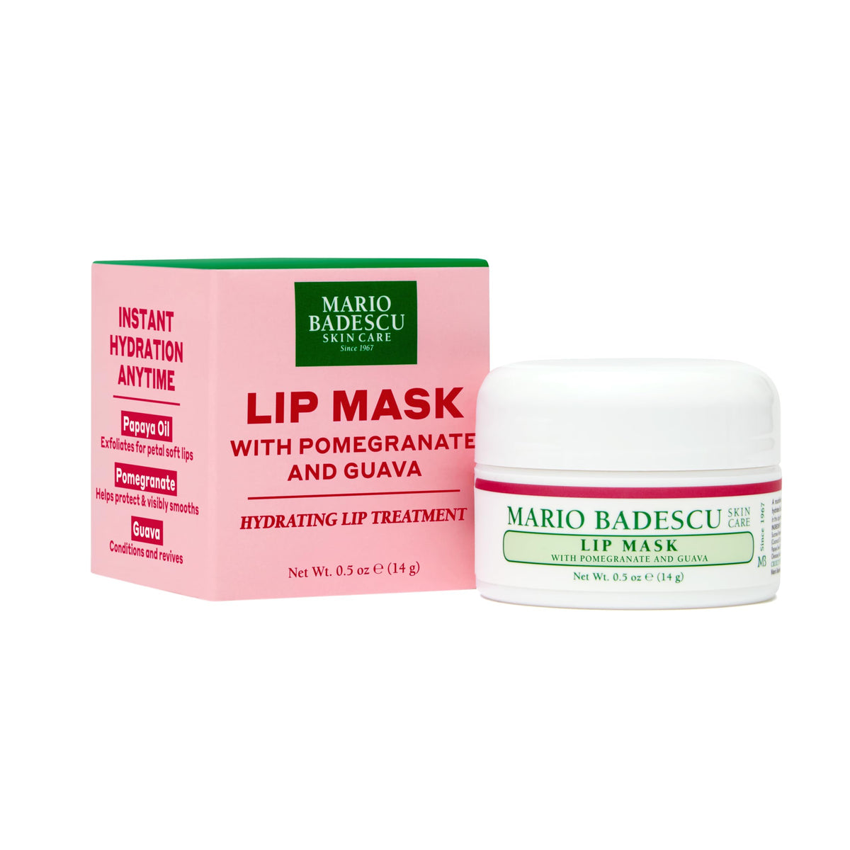 Mario Badescu size comparison jar beside coin to show 0.5 ounce portability