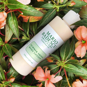Mario Badescu bottle beside 6 oz marker illustrating size and scale