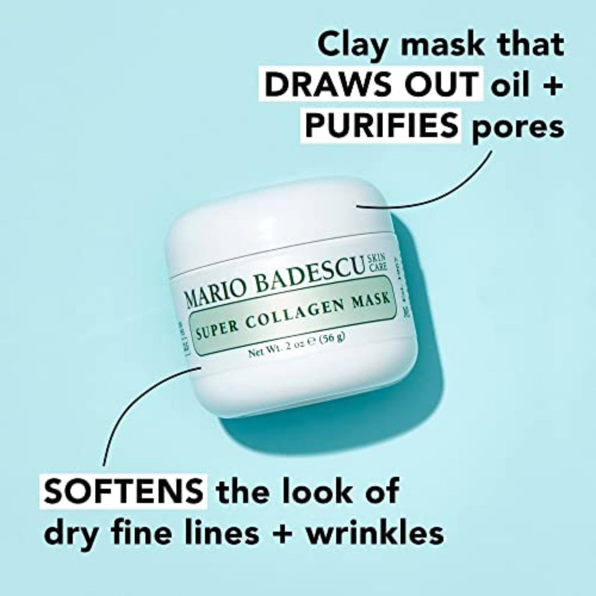 Mario Badescu applying Super Collagen Mask to cheek demonstrating even coverage and soothing effect