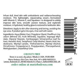 Mario Badescu close-up of moisturizer texture revealing lightweight creamy-gel for quick absorption
