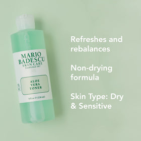 Mario Badescu label close-up highlighting aloe vera ingredient benefits