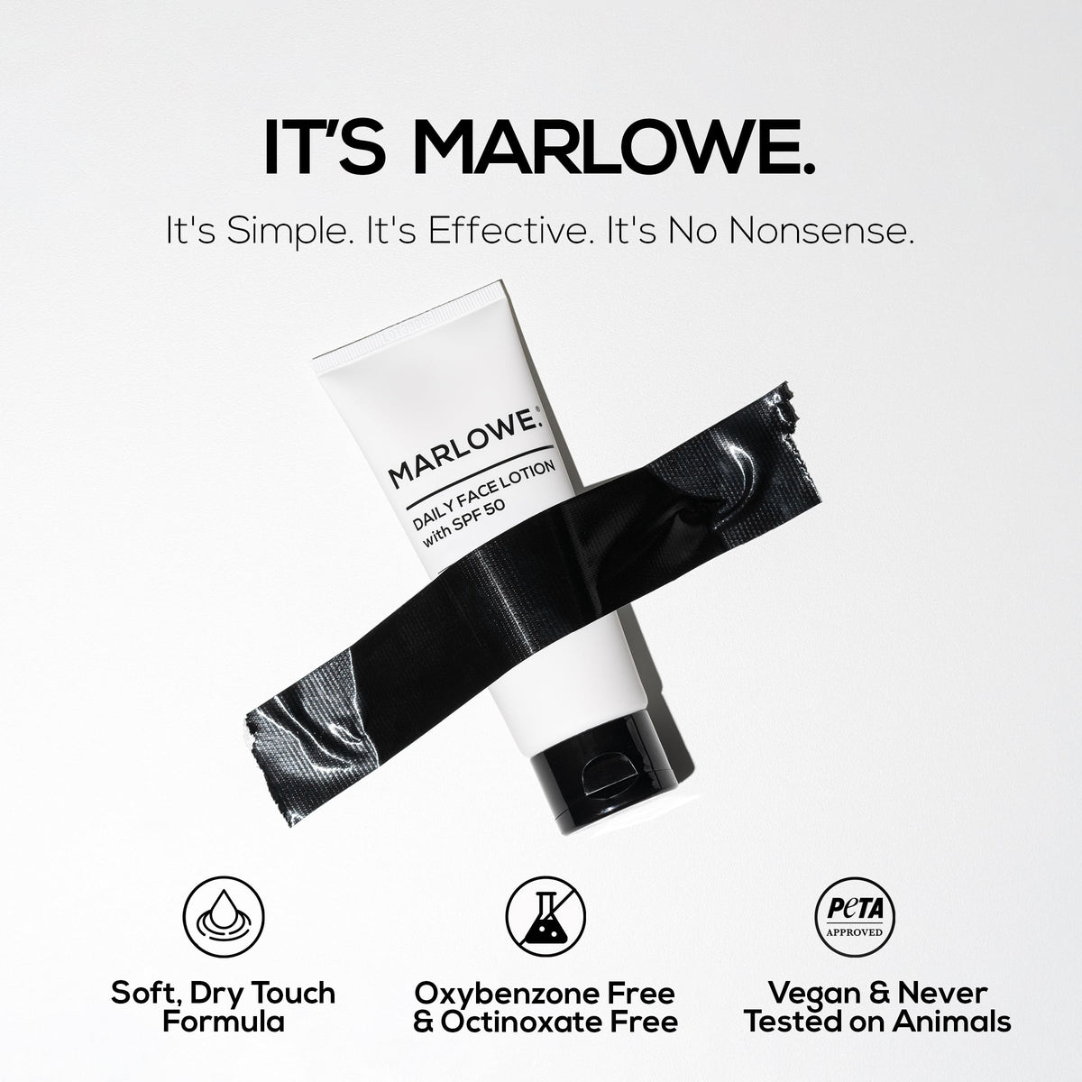MARLOWE being applied to face showing even coverage through facial hair