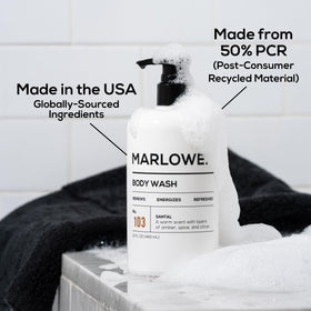 MARLOWE. paired with body lotion to show hydrates and nourishes skin