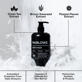 MARLOWE. label close-up highlighting clean formula and ingredient callouts