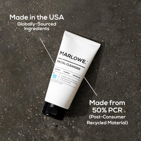 MARLOWE. cleanser alongside morning essentials showing routine-ready, great-scented product