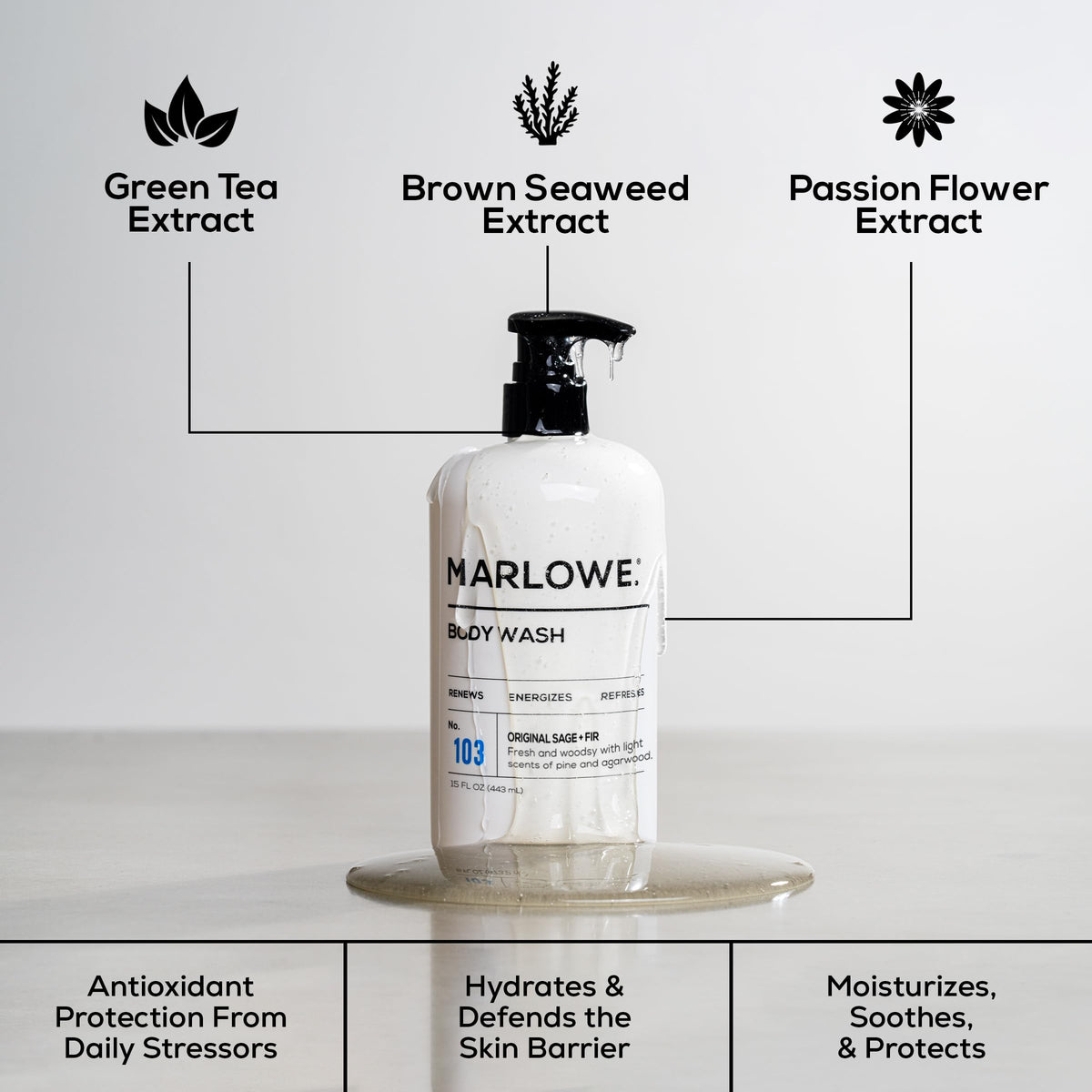 MARLOWE close-up of creamy lather texture demonstrating rich foam and gentle cleanse