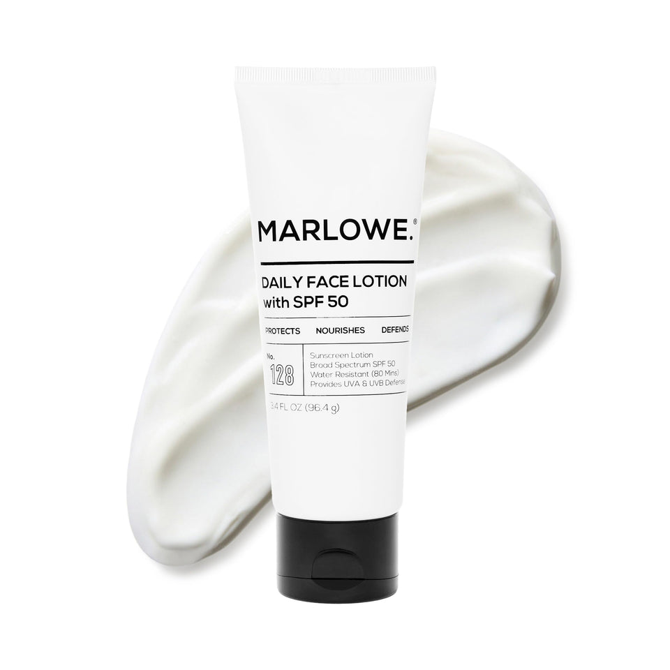 MARLOWE front label showing SPF 50 and clean formulation benefits